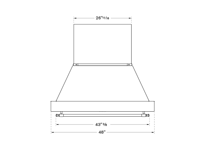 Campana pared 48" BERTAZZONI Canopy Hood Ivory Crema Mate - KC48HERTAV