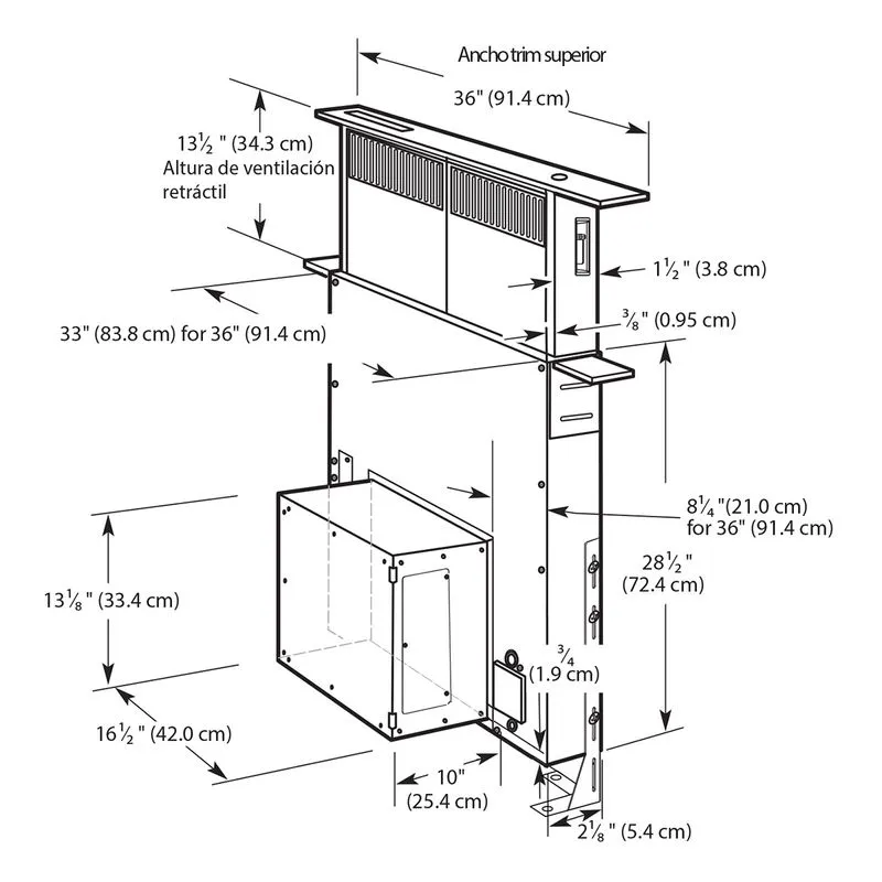 Campana 36" KITCHENAID Retráctil Downdraft - KXD4636YSS