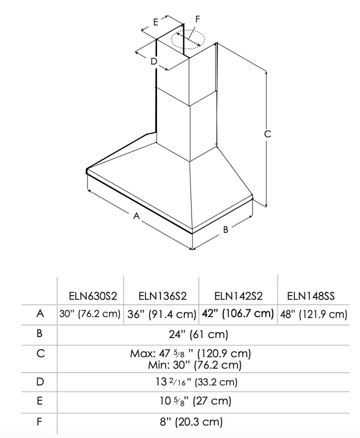 Campana de Isla ELICA LEONE 42″ – PRF0137941A